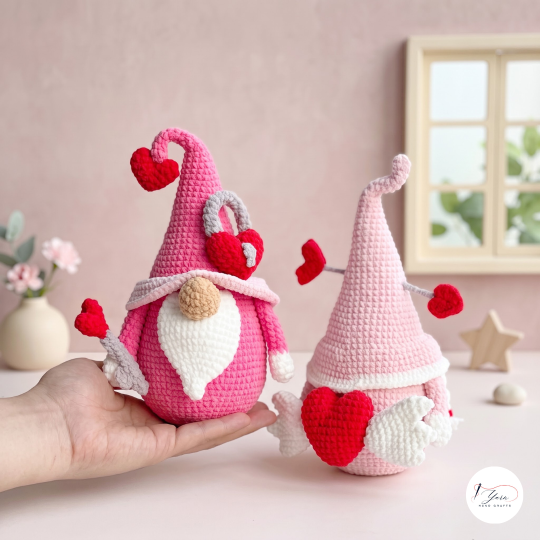 Valentine Gnome Crochet Pattern Bundle PDF, Love Gnome Amigurumi Pair