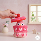 Penguin Gift Box Crochet Pattern PDF, Valentine Heart Amigurumi Storage Box