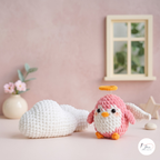 Valentine Penguin Crochet Pattern Bundle PDF, Angel Penguin Gift Box Amigurumi