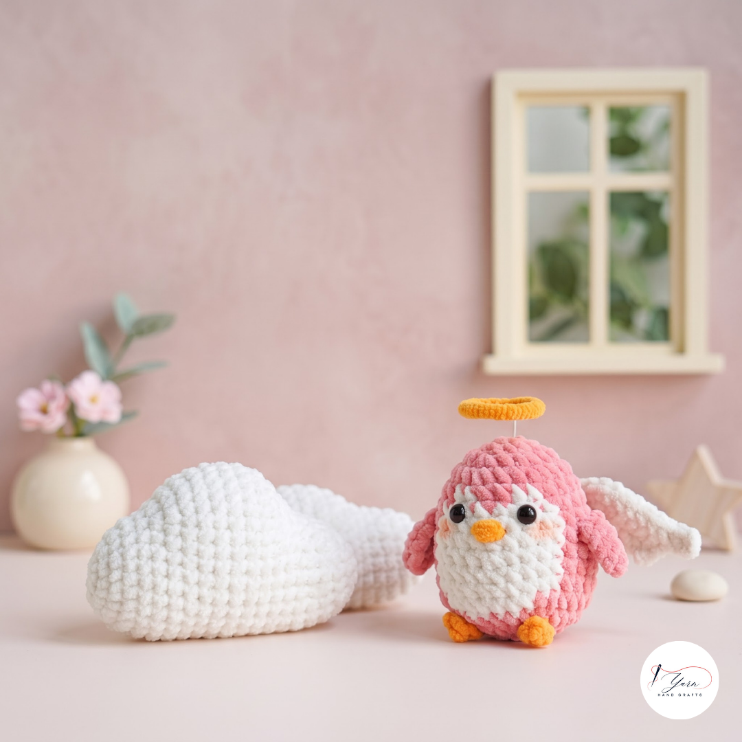 Valentine Penguin Crochet Pattern Bundle PDF, Angel Penguin Gift Box Amigurumi