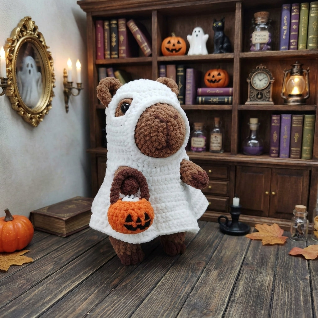 Ghost Capybara Crochet Pattern PDF – Halloween Amigurumi Plush