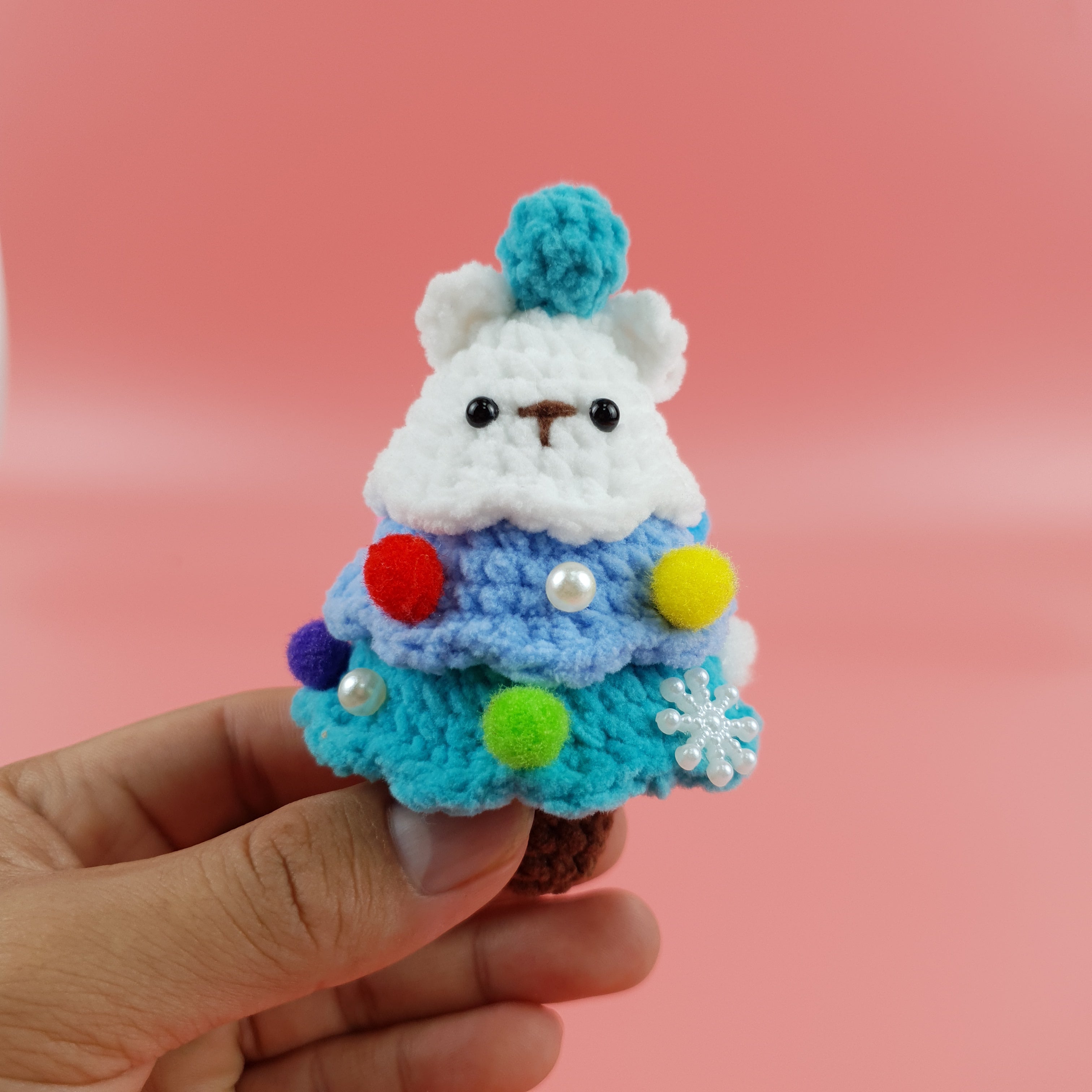 Christmas Tree Bear Crochet Pattern PDF, Cute Bear Amigurumi Ornament, Mini Holiday Crochet Tutorial