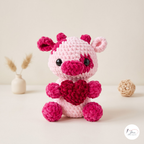 Valentine Cow Crochet Pattern PDF, Heart Cow Amigurumi Plush