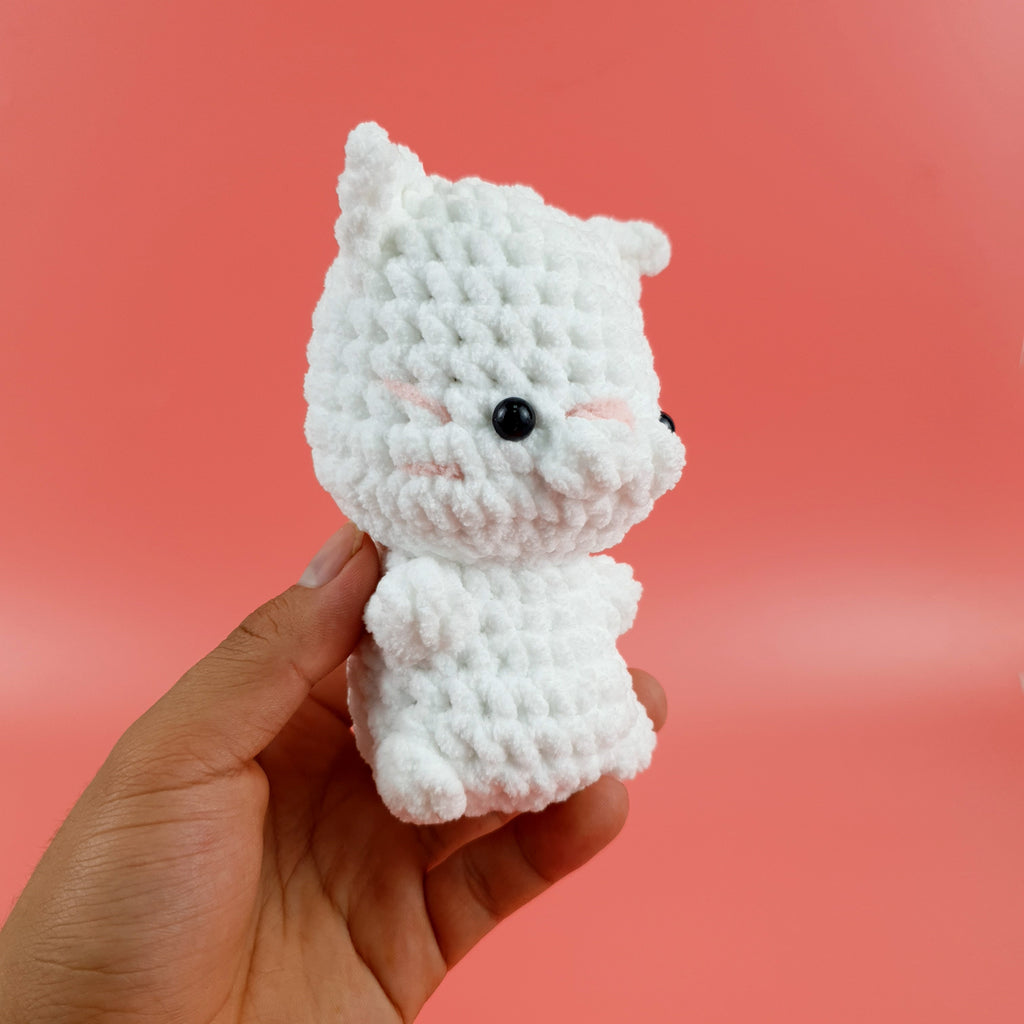 Mimi No Sew Crochet Pattern PDF, White Cat Amigurumi, Easy Plush Kitty Tutorial, Instant Download