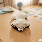 Crochet Polar Bear Plush, Handmade White Amigurumi Bear, Lying Arctic Animal Stuffed Toy, Winter Nursery Decor, Bear Lover Gift
