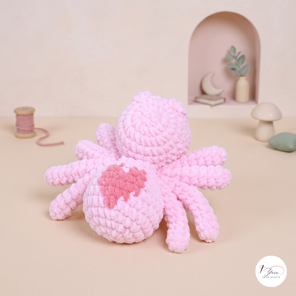 Valentine Spider Crochet Pattern PDF, Heart Spider Amigurumi Plush
