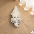 Crochet Triceratops Plush, Handmade Sleeping Dinosaur Amigurumi, Soft Chenille Dino Stuffed Animal, Nursery Decor, Dino Lover Gift