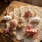 Crochet Teddy Bear Baby Mobile, Gift for girl