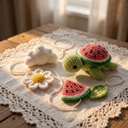 Crochet Turtle Baby Mobile, Watermelon Crib Mobile