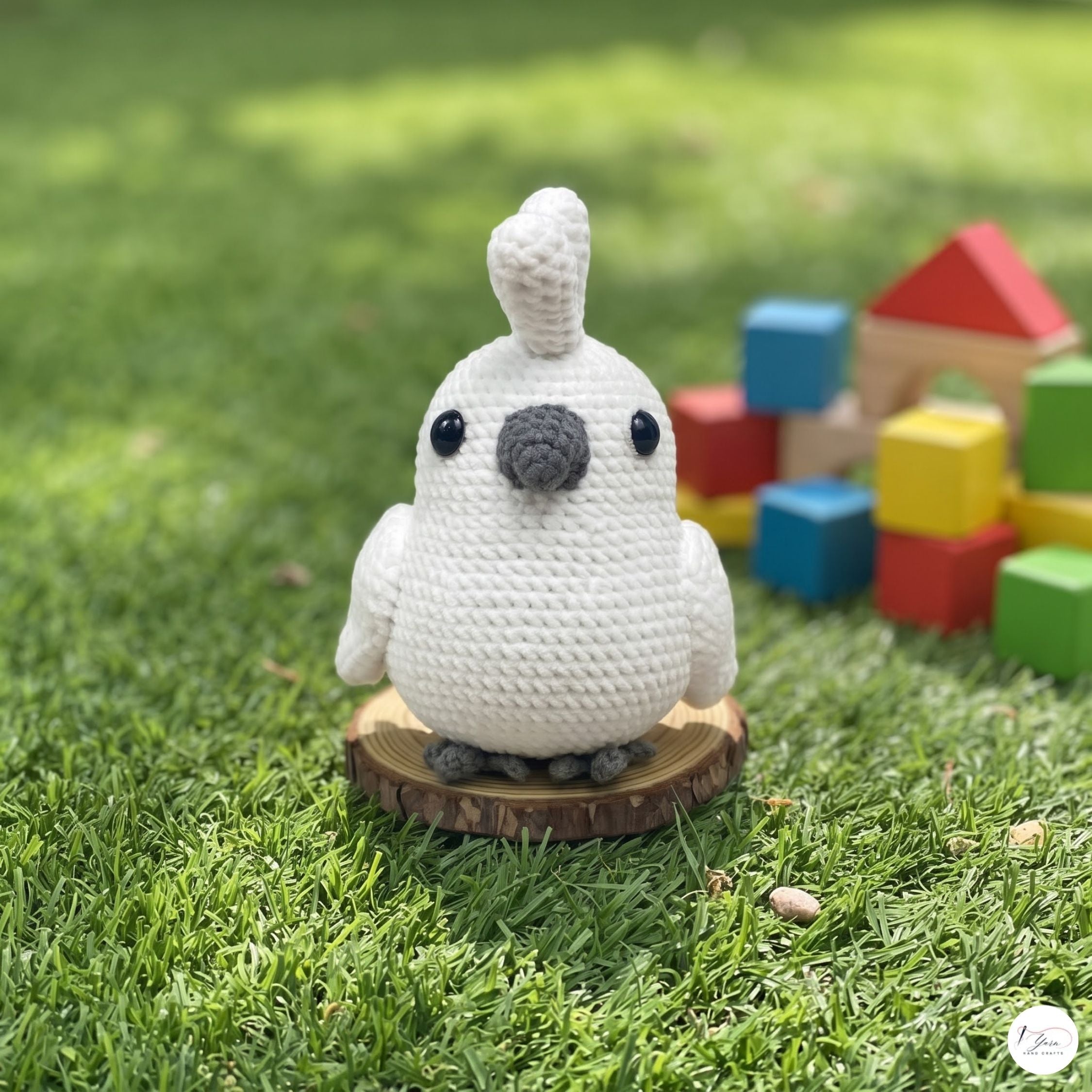 Crochet Cockatoo Plush, Handmade White Parrot Amigurumi, Soft Stuffed Bird Toy, Bird Lover Gift, Nursery Decor