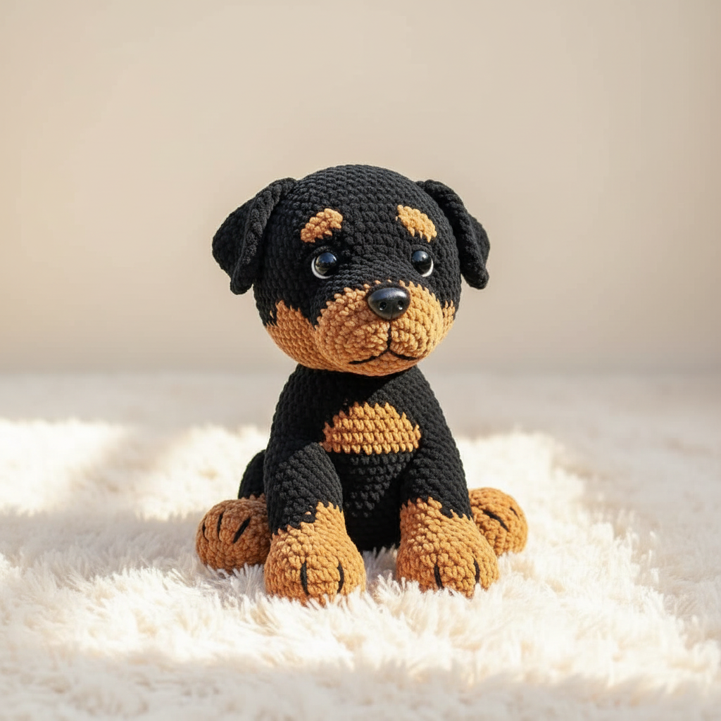 Rottweiler Crochet Pattern, Dog Amigurumi PDF, Realistic Dog Plush Pattern