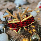 Reindeer Bow Crochet Pattern PDF, Christmas Bow Amigurumi Tutorial, Deer Antler Hair Bow Digital Download