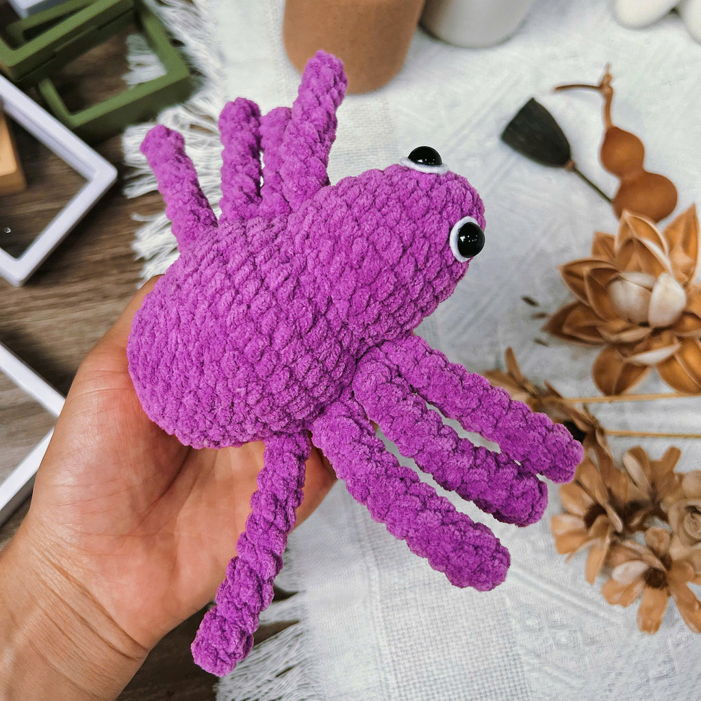 Halloween Spider Crochet Pattern PDF, No Sew Amigurumi Spider, Cute Plush Spider Tutorial