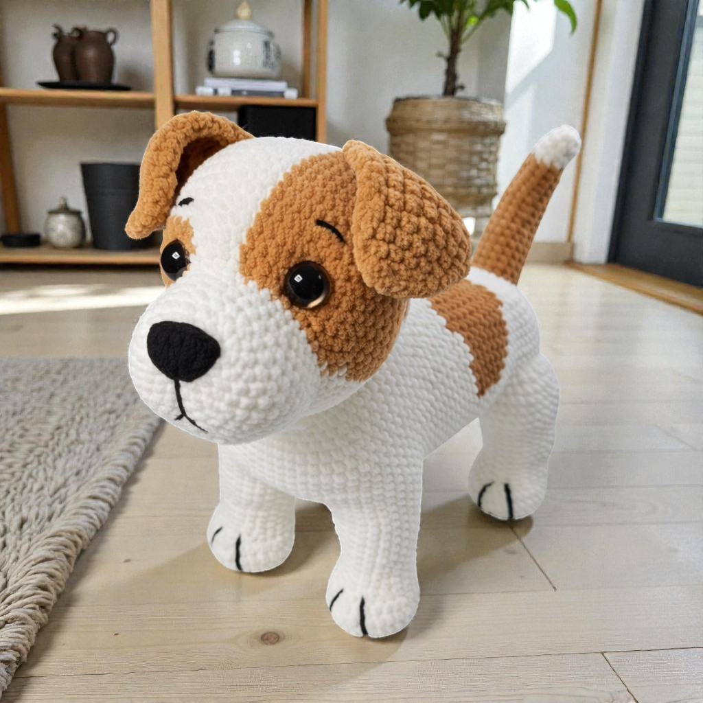 Jack Russell Crochet Dog Pattern, Amigurumi Puppy PDF Tutorial