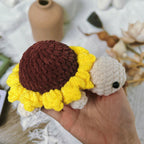 Sunflower Turtle Crochet Pattern PDF, No Sew Turtle Amigurumi, Cute Flower Turtle Plush Tutorial