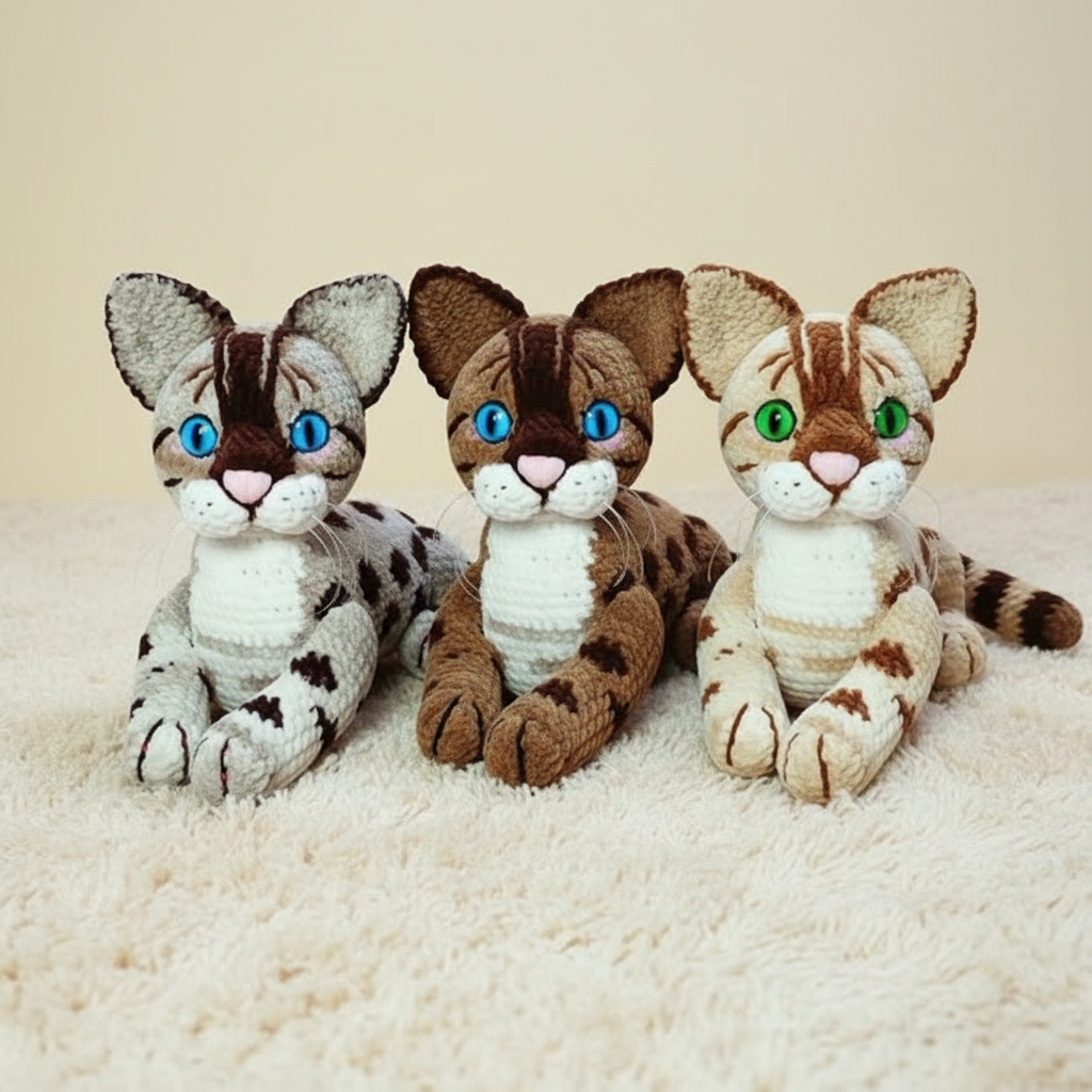 Bengal Cat Amigurumi Crochet Pattern: Stuffed Animal Toy (PDF Pattern)