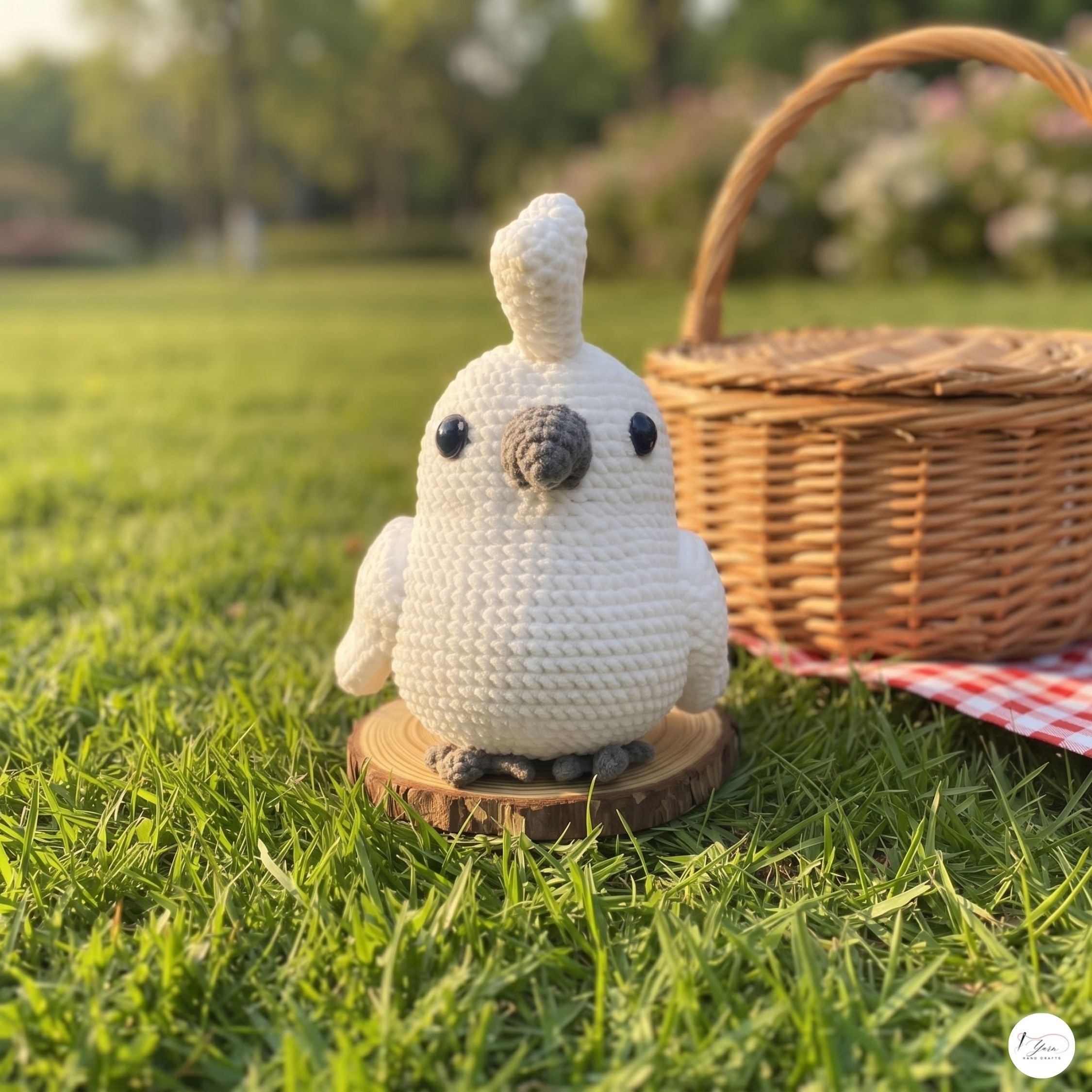 Crochet Cockatoo Plush, Handmade White Parrot Amigurumi, Soft Stuffed Bird Toy, Bird Lover Gift, Nursery Decor