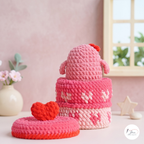 Penguin Gift Box Crochet Pattern PDF, Valentine Heart Amigurumi Storage Box