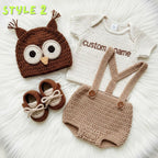 Personalized Crochet Baby Animal Outfit, Bunny Owl Donkey Set, Newborn Photo Prop, Coming Home Outfit, Baby Shower Gift