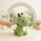Dragon Crochet Pattern Bundle PDF, Pink Baby and Green Dragon Amigurumi Plush