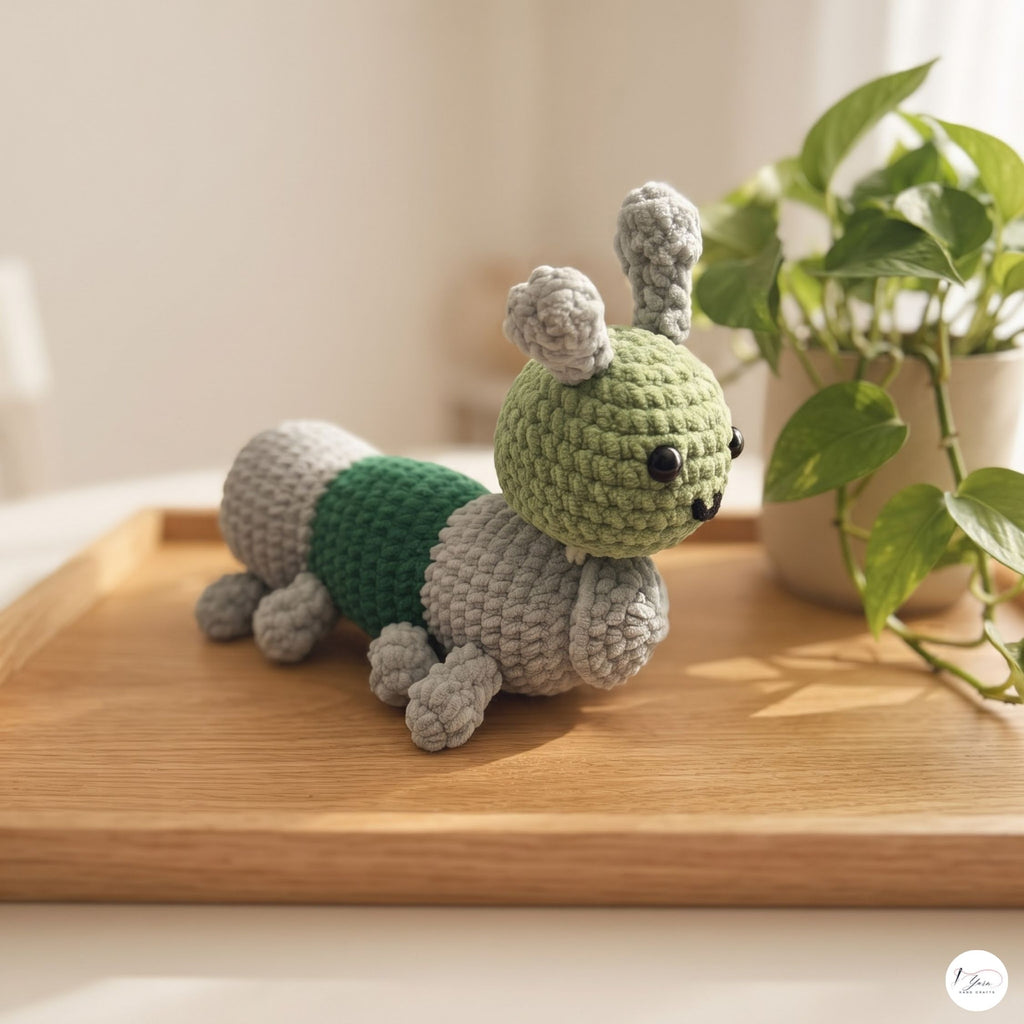 Crochet Grasshopper Plush, Handmade Green Amigurumi Insect, Soft Stuffed Bug Toy, Nature Lover Gift, Garden Nursery Decor