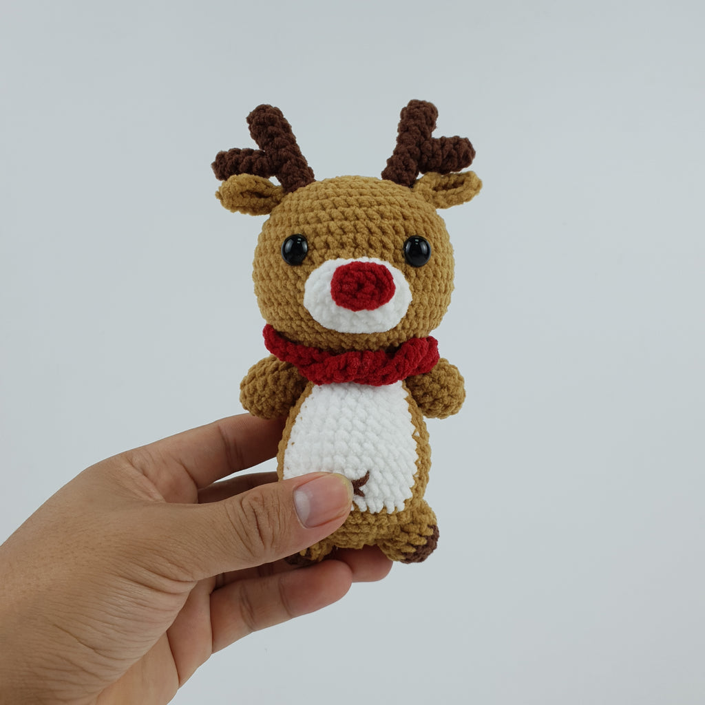 Reindeer Crochet Pattern PDF, Christmas Amigurumi Deer, Cute Holiday Plush Tutorial, Merry Antlers