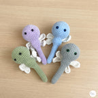 Set of 4 Crochet Fairy Rattles, Handmade Pastel Amigurumi Baby Toys, Soft Sensory Rattle Gift Set, Baby Shower Gift, Nursery Decor