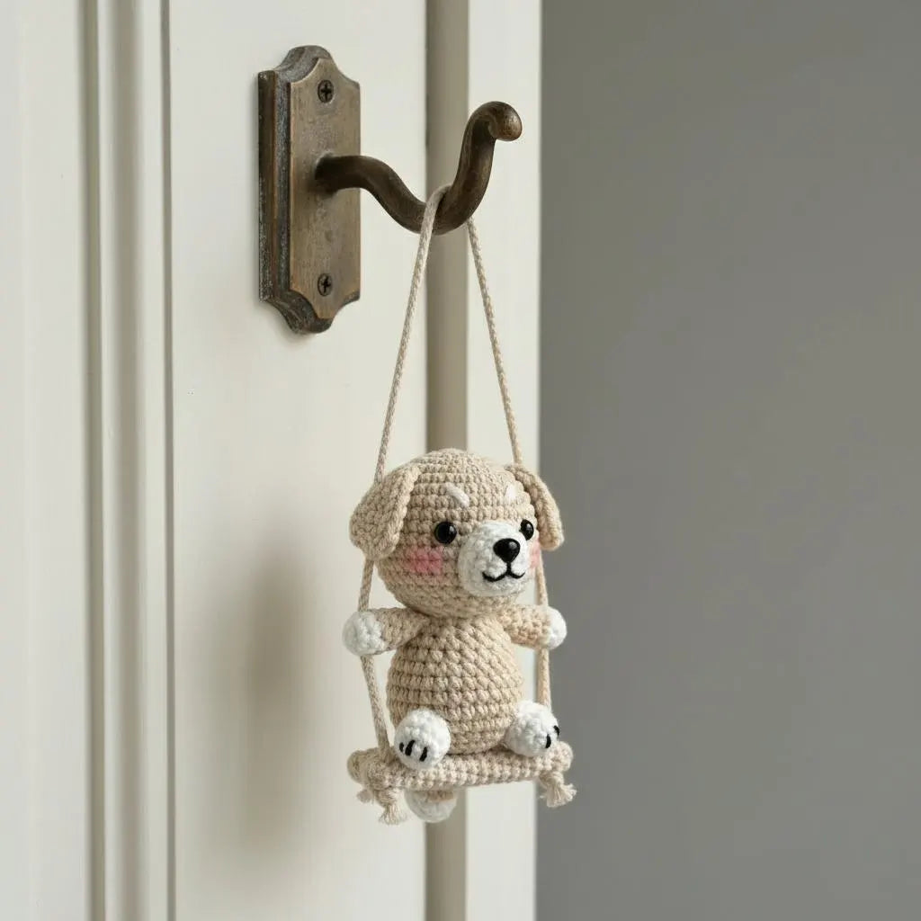 Amigurumi Puppy Crochet Pattern Set, Hanging Car Dog Charms (PDF Pattern).