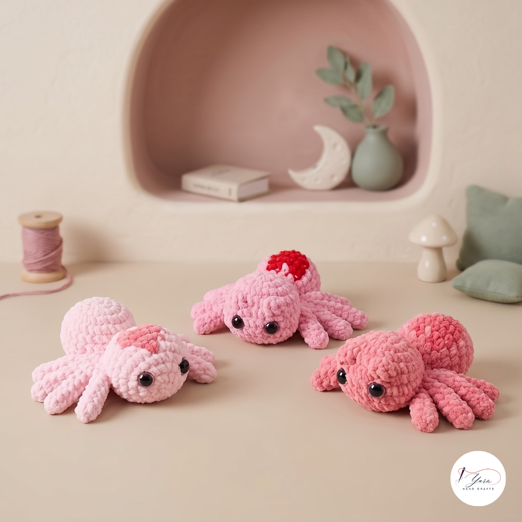 Valentine Spider Crochet Pattern PDF, Heart Spider Amigurumi Plush