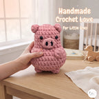 Chunky Crochet Pig Plush, Handmade Pink Amigurumi Pig, Soft Farm Animal Stuffed Toy, Pig Lover Gift, Cute Nursery Decor