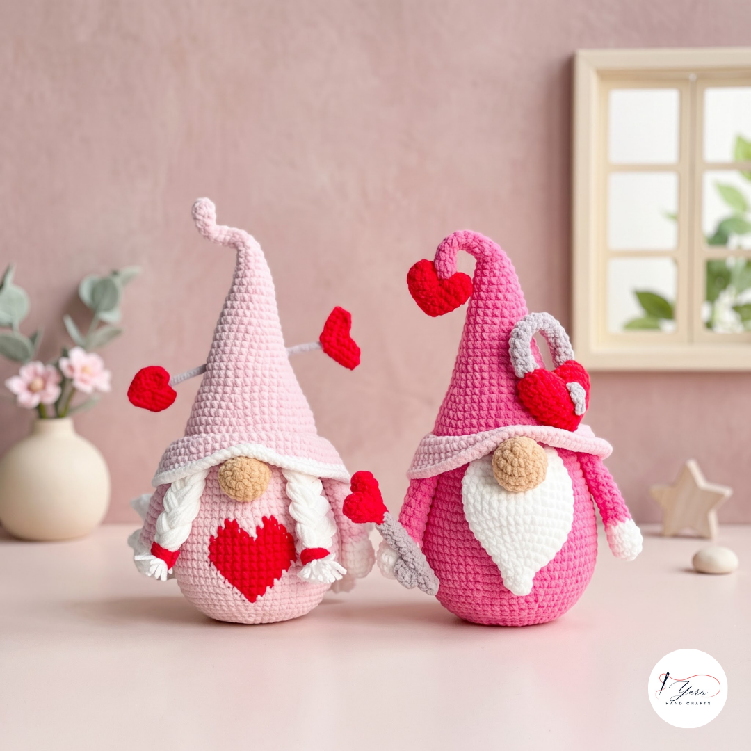 Valentine Gnome Crochet Pattern Bundle PDF, Love Gnome Amigurumi Pair