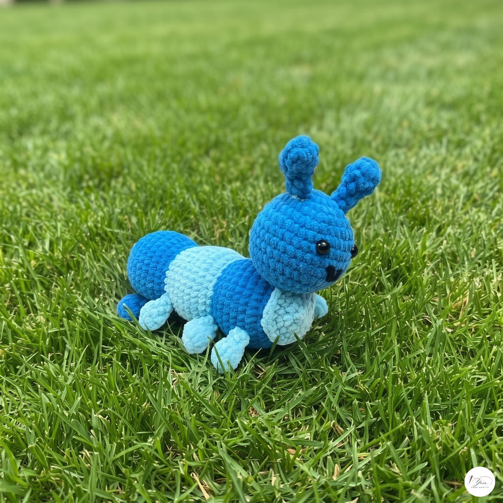 Handmade Crochet Ant Plush, Blue Amigurumi Insect Stuffed Animal, Soft Bug Toy, Nature Lover Gift, Nursery Decor