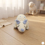 Crochet Triceratops Plush, Handmade Sleeping Dinosaur Amigurumi, Soft Chenille Dino Stuffed Animal, Nursery Decor, Dino Lover Gift