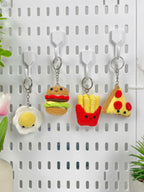 Fast Food Crochet Keychain Pattern: Burger, Fries, Pizza, Egg (PDF)