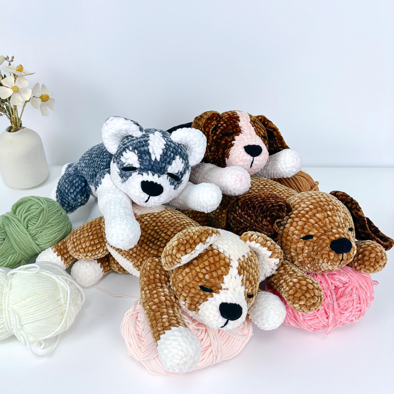 Dog Crochet Pattern Bundle: Amigurumi Puppy Set (English PDF Tutorial)