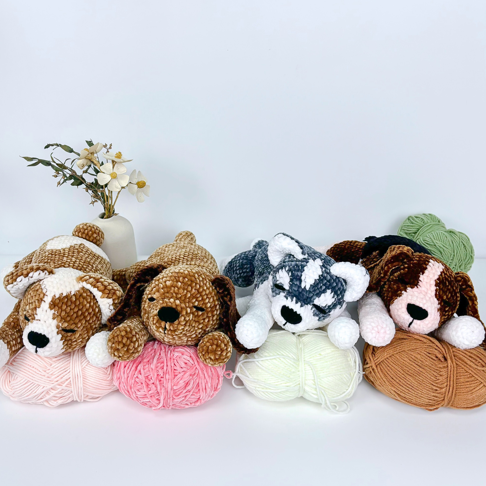 Dog Crochet Pattern Bundle: Amigurumi Puppy Set (English PDF Tutorial)