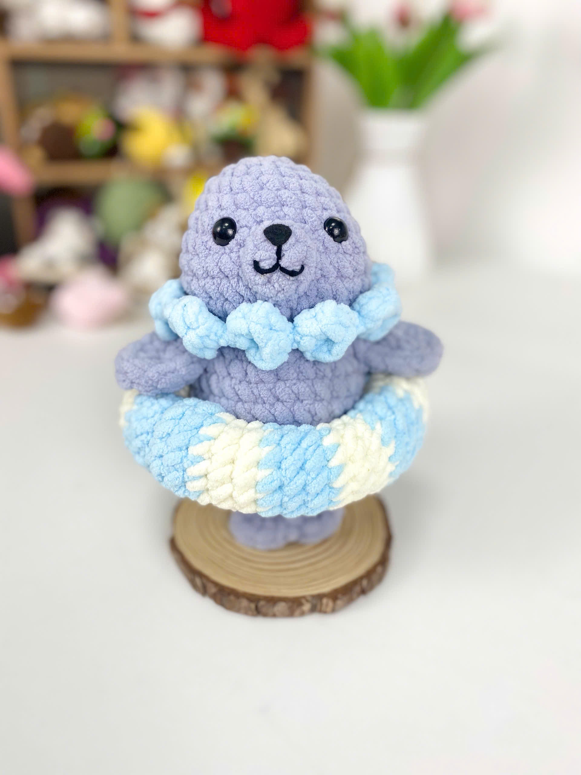Seals Wearing Buoys Crochet Pattern: Amigurumi Seal PDF Tutorial (Digital Download)