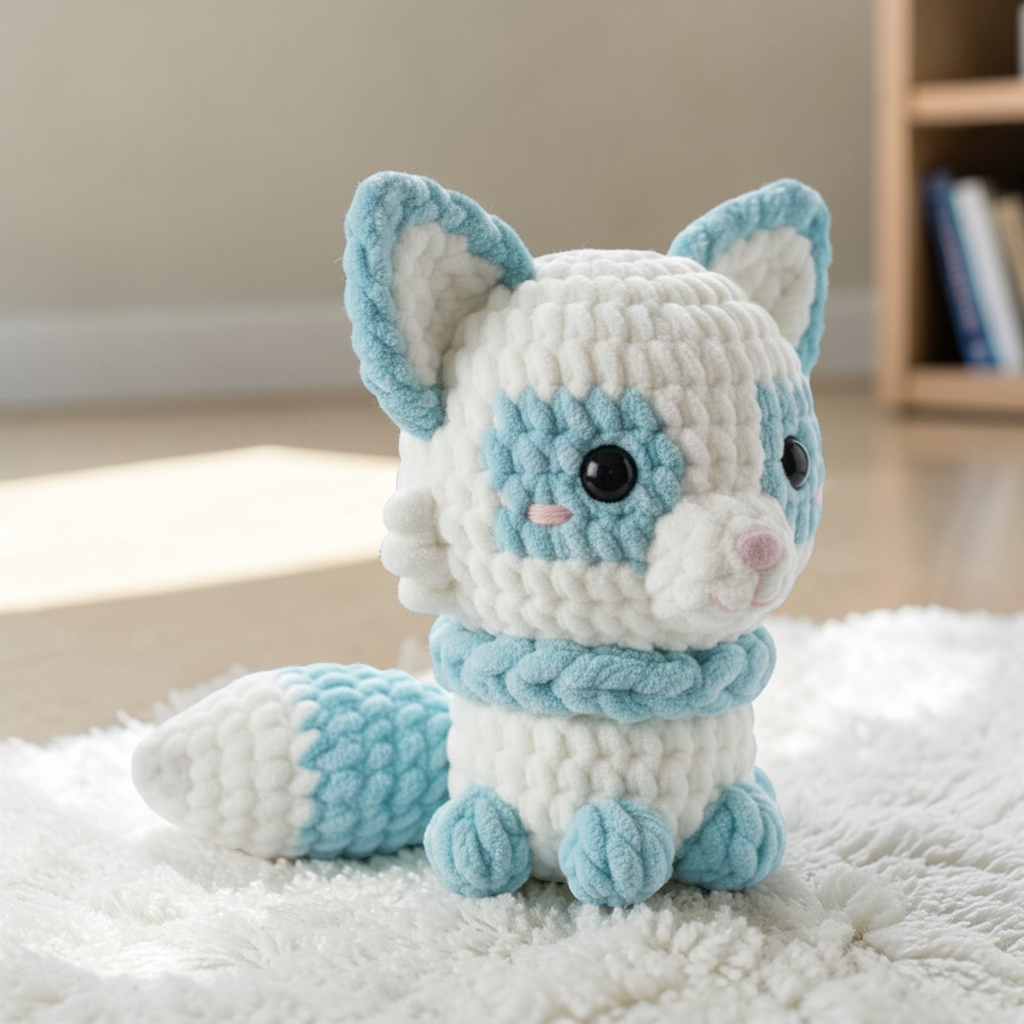 Snow Blue Cat Crochet Pattern, Cute Amigurumi Cat, Crochet Animal Pattern