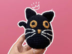 Black Cat Crochet Pattern PDF, Cute Amigurumi Cat Tutorial, Easy Crochet Cat Plush