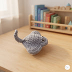 Crochet Stingray Plush, Handmade Gray Manta Ray Amigurumi, Soft Ocean Animal Stuffed Toy, Sea Life Gift, Nursery Decor