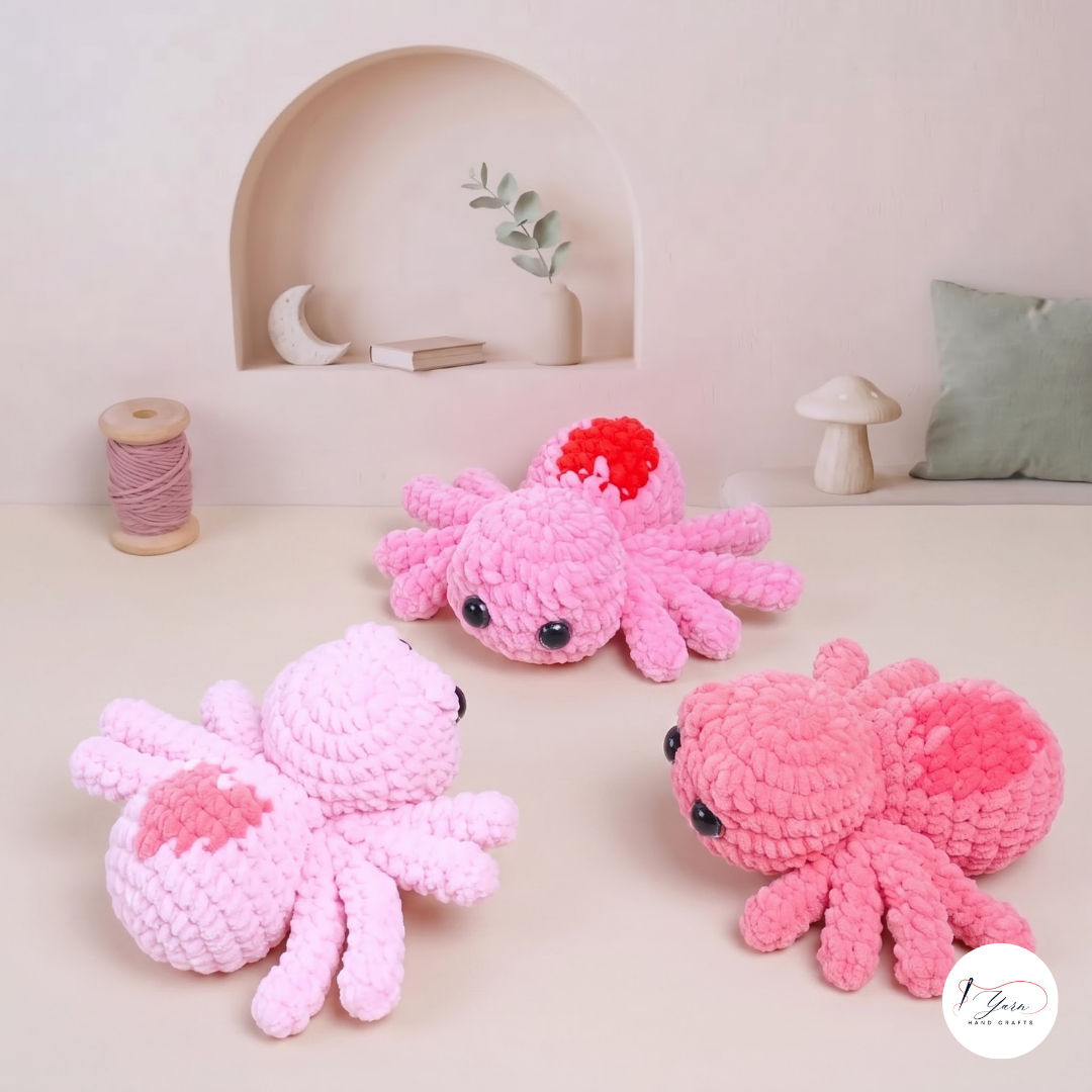 Valentine Spider Crochet Pattern PDF, Heart Spider Amigurumi Plush