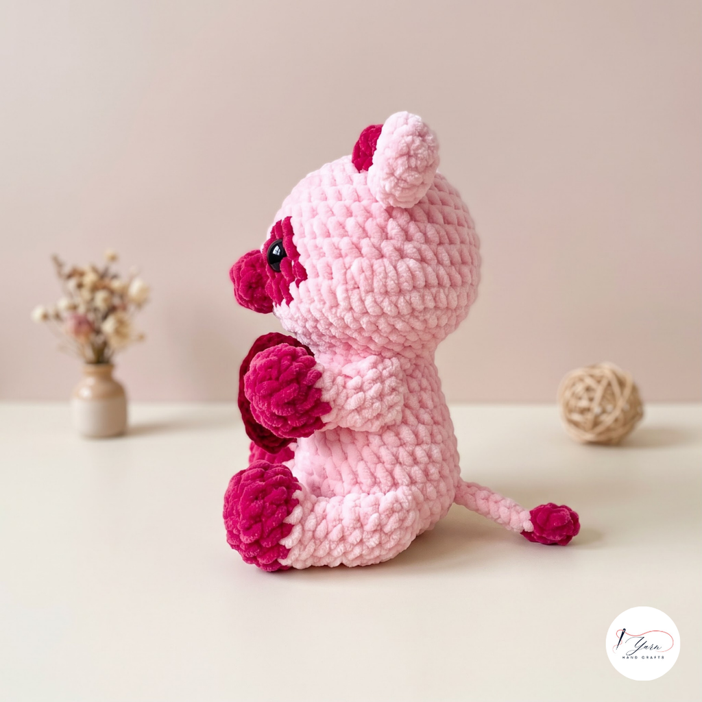 Valentine Cow Crochet Pattern PDF, Heart Cow Amigurumi Plush