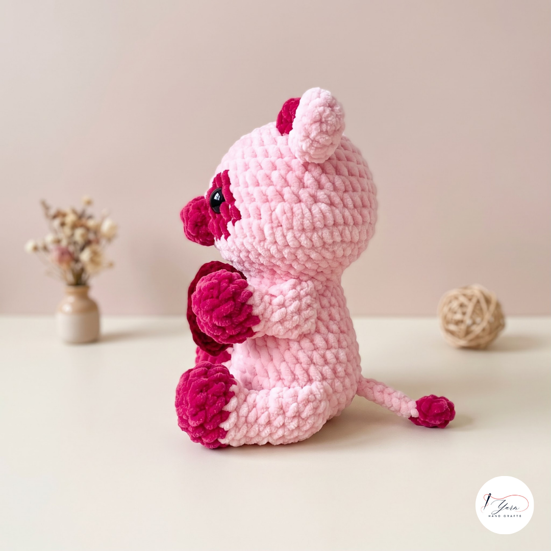 Valentine Cow Crochet Pattern PDF, Heart Cow Amigurumi Plush