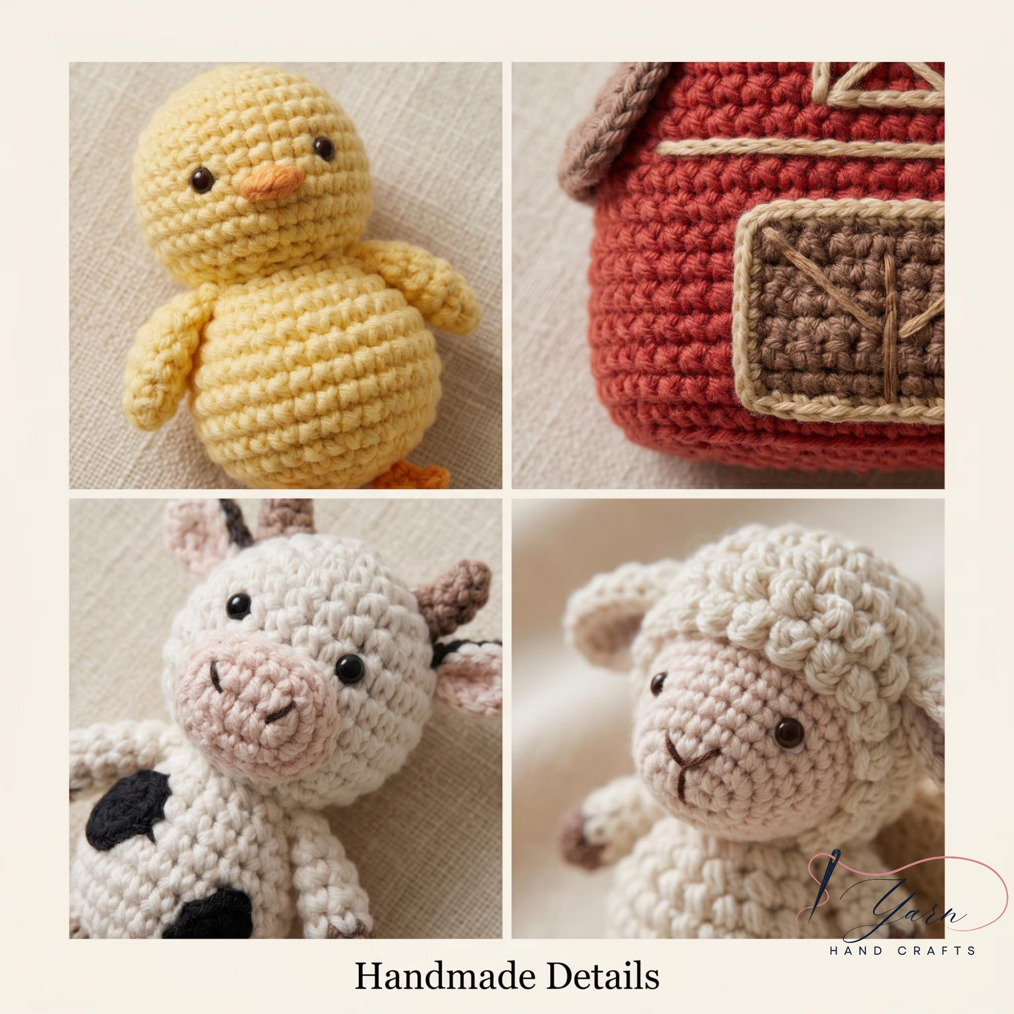 Handmade Farm Baby Mobile, Crochet Cow Pig Sheep Chicken Crib Mobile, Barnyard Nursery Decor, Farm Animal Baby Shower Gift, Farmhouse Nursery Mobile