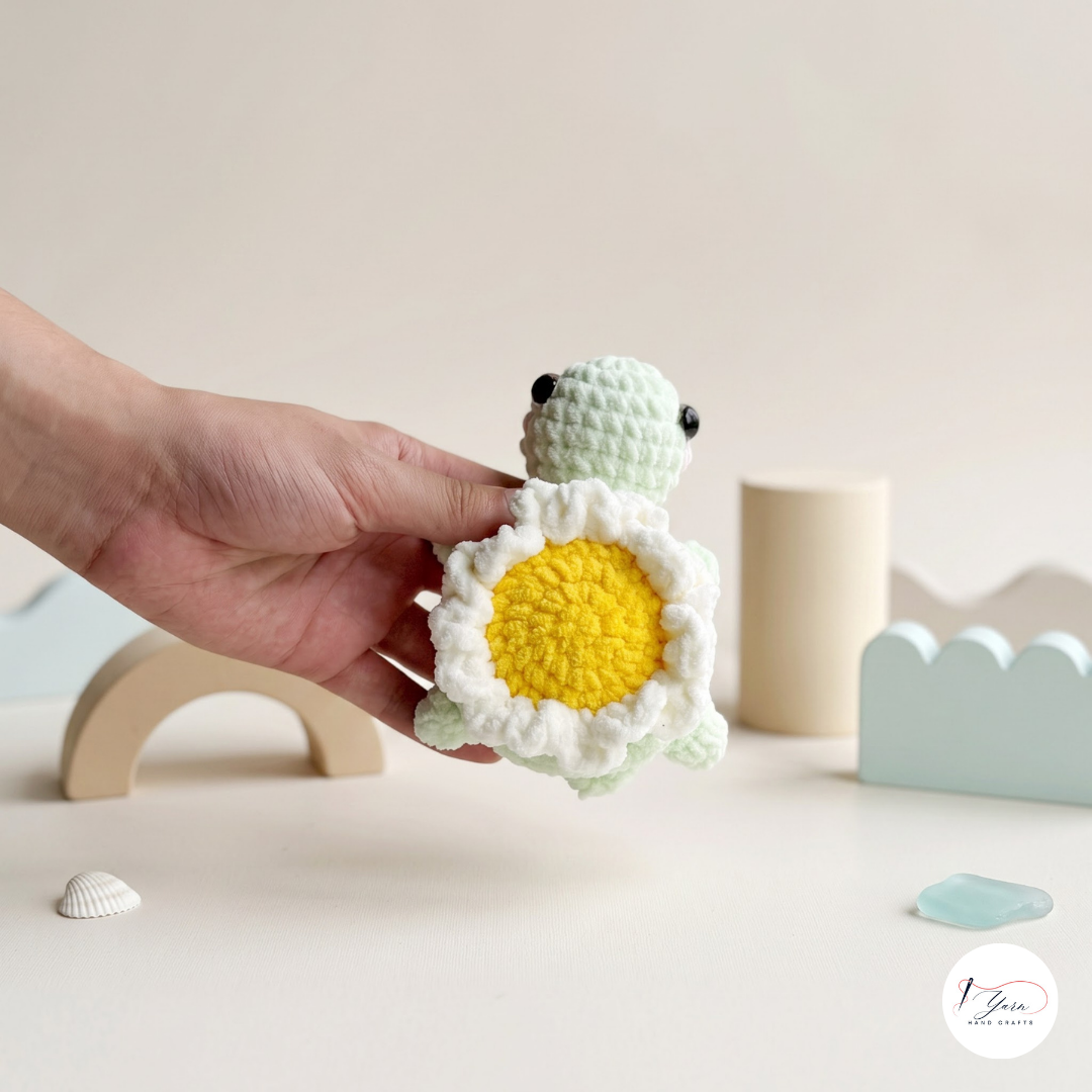 Turtle Crochet Pattern Bundle PDF, Sunflower Bee Daisy and Lavender Turtle Amigurumi Patterns, Cute Floral Turtle Plush