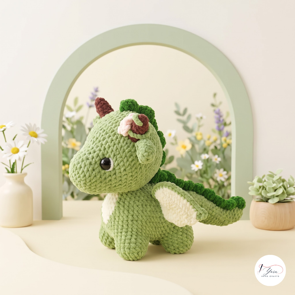 Dragon Crochet Pattern Bundle PDF, Pink Baby and Green Dragon Amigurumi Plush