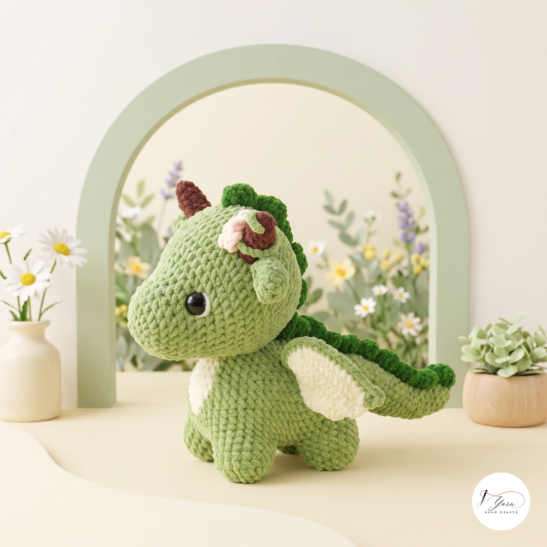 Dragon Crochet Pattern Bundle PDF, Pink Baby and Green Dragon Amigurumi Plush
