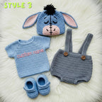 Personalized Crochet Baby Animal Outfit, Bunny Owl Donkey Set, Newborn Photo Prop, Coming Home Outfit, Baby Shower Gift