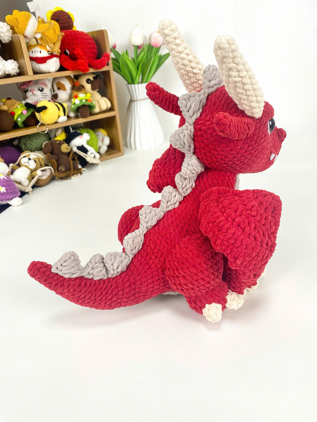 Fire Dragon Crochet Pattern: Amigurumi Plush Toy (PDF)