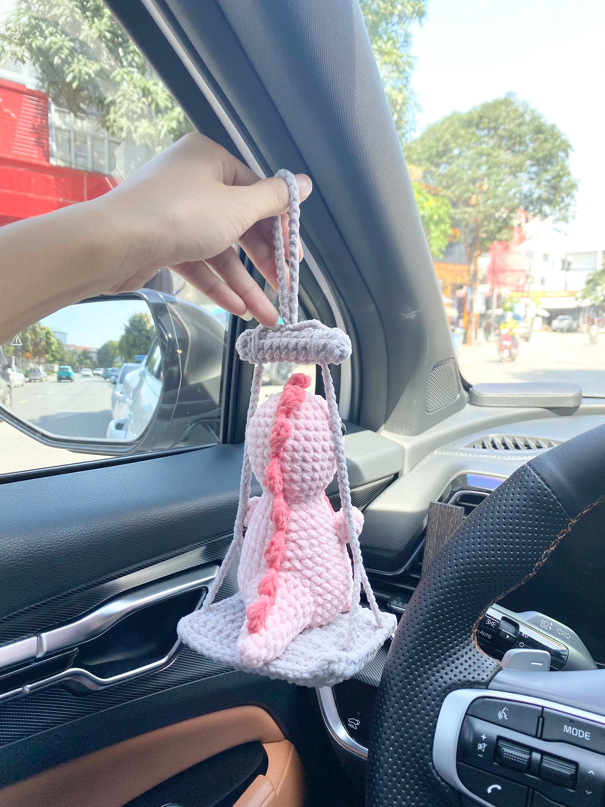 Pink Dinosaur Crochet Pattern: Amigurumi Dino Keychain (PDF Tutorial)